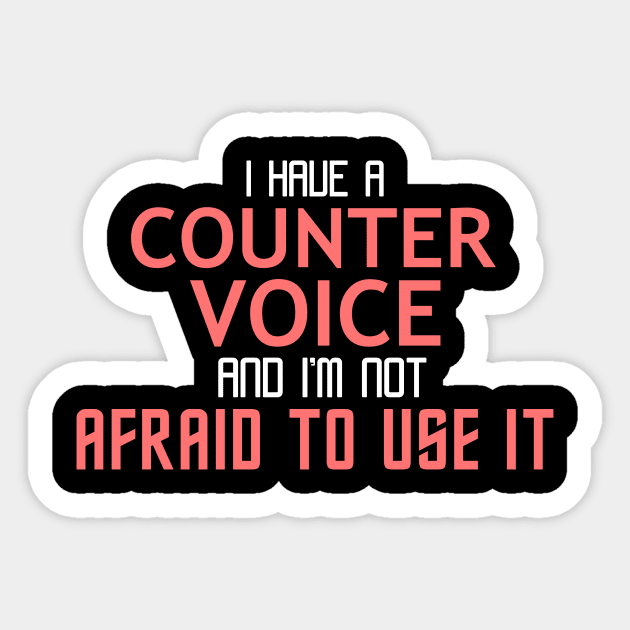 Counter Voice Cool Typography Job Design Sticker by Stylomart